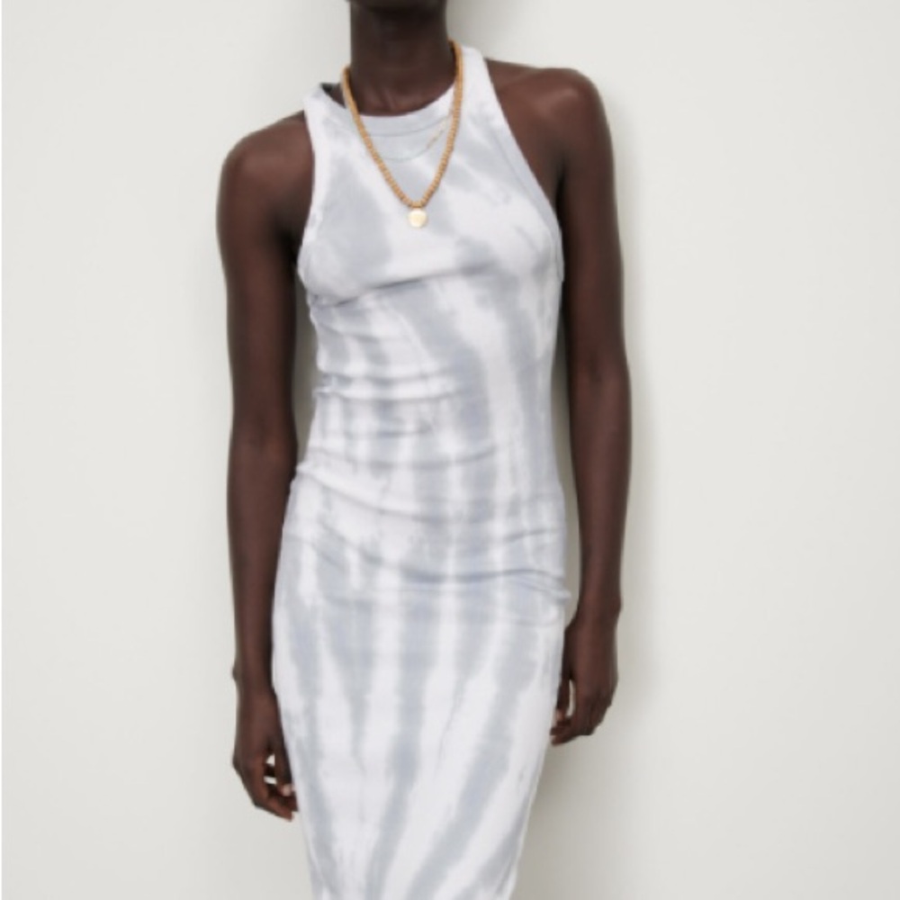 Stylish Gray Tie-Dye Women's Dress